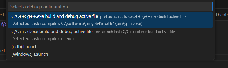 Bouton “Run and Debug”
